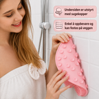 Fotmassasje- og skrubbematte med sugekopper til dusjen